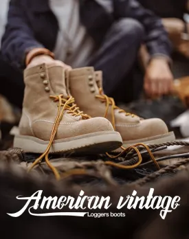 American Retro Winter Desert Suede Logging Men's Work Boot