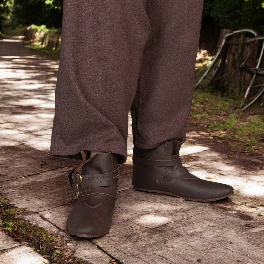 Brown Leather Viking Boots | Raimund Triple Buckle