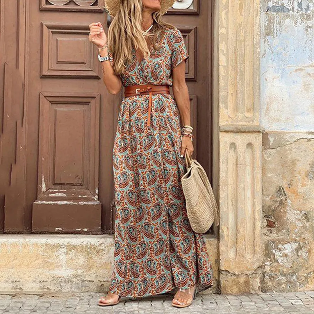 Cienna™ | Boho Belted Maxi Dress