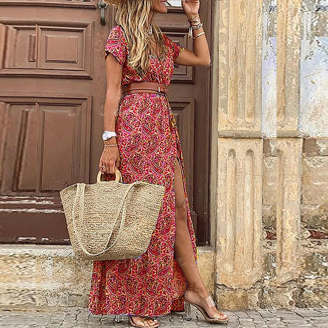 Cienna™ | Boho Belted Maxi Dress