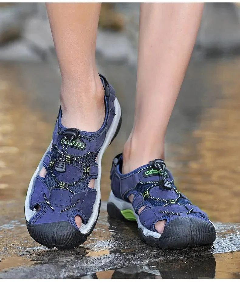 Classic Fashion Breathable Casual Men Outdoor Non-slip Flat Wading Sandals Shoes