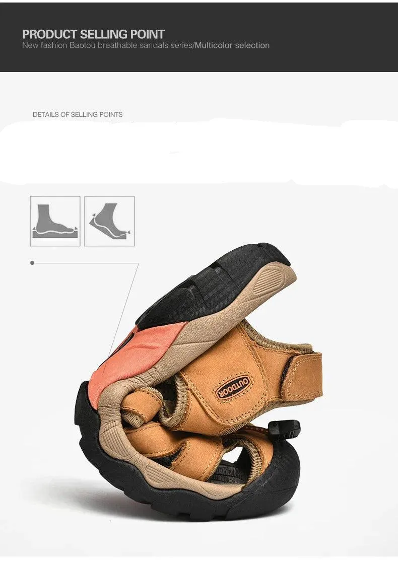 Classic Fashion Breathable Casual Men Outdoor Non-slip Flat Wading Sandals Shoes