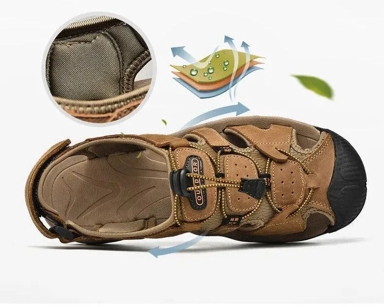 Classic Fashion Breathable Casual Men Outdoor Non-slip Flat Wading Sandals Shoes