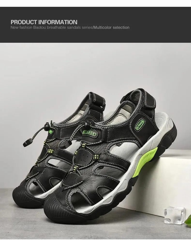 Classic Fashion Breathable Casual Men Outdoor Non-slip Flat Wading Sandals Shoes