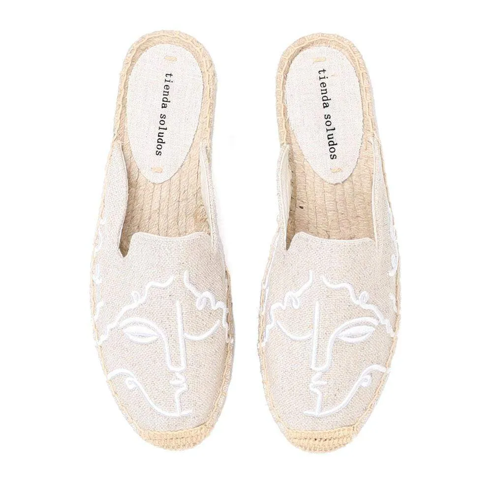 Embroidered Espadrilles Slides
