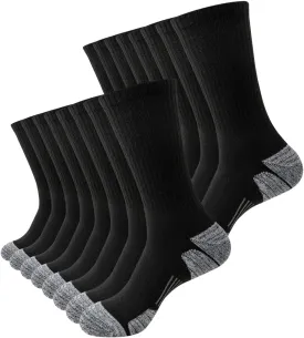 JOYN??E 8 Pairs Mens Athletic Crew Socks Cushion Running Work Breathable Outdoor Socks for Men,Sock Size:10-13
