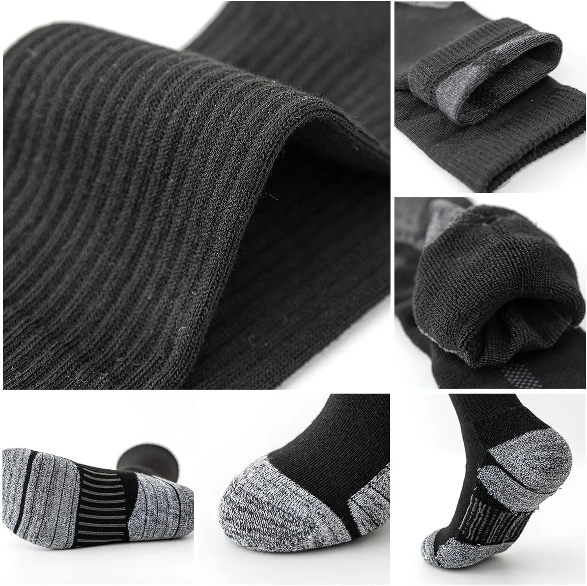 JOYN??E 8 Pairs Mens Athletic Crew Socks Cushion Running Work Breathable Outdoor Socks for Men,Sock Size:10-13