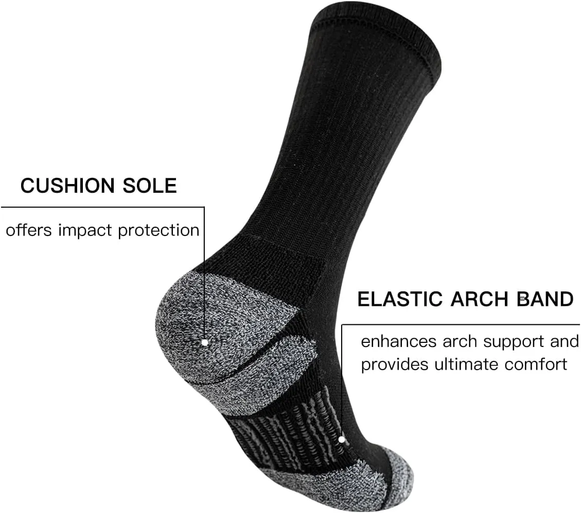 JOYN??E 8 Pairs Mens Athletic Crew Socks Cushion Running Work Breathable Outdoor Socks for Men,Sock Size:10-13