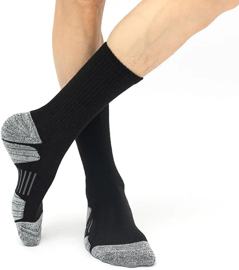 JOYN??E 8 Pairs Mens Athletic Crew Socks Cushion Running Work Breathable Outdoor Socks for Men,Sock Size:10-13