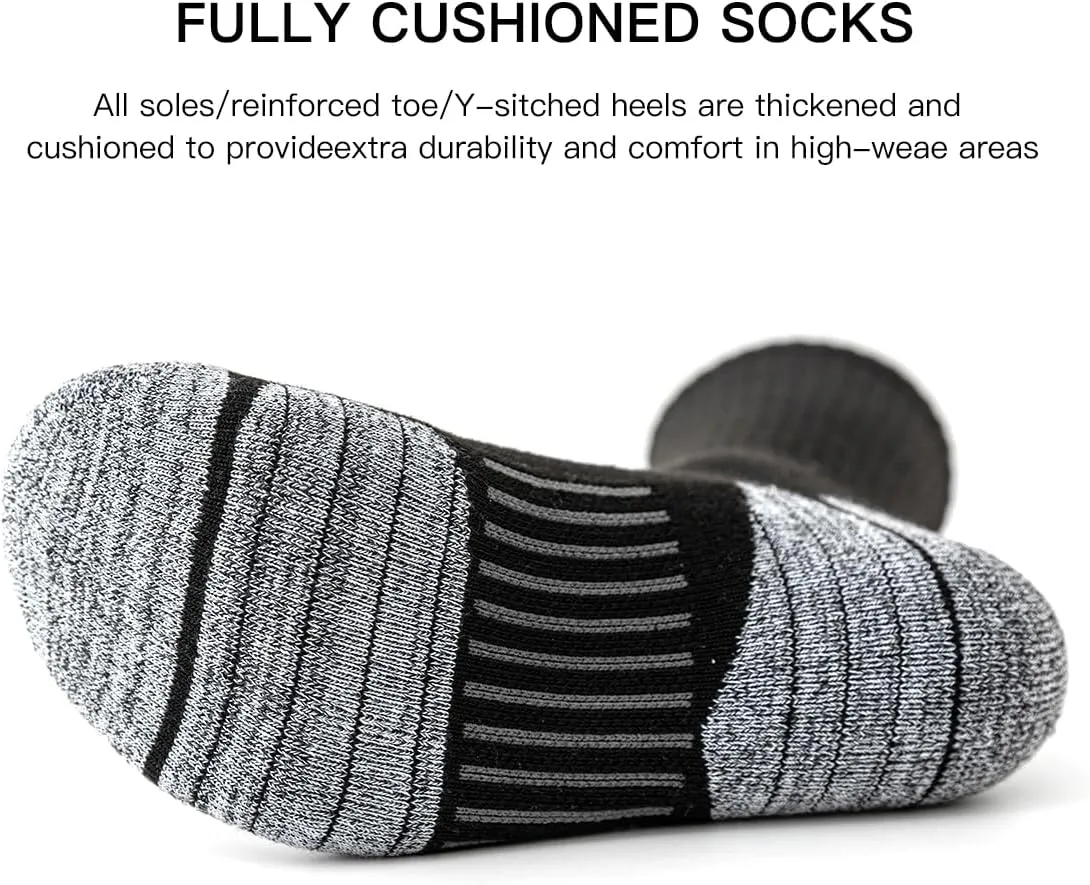 JOYN??E 8 Pairs Mens Athletic Crew Socks Cushion Running Work Breathable Outdoor Socks for Men,Sock Size:10-13