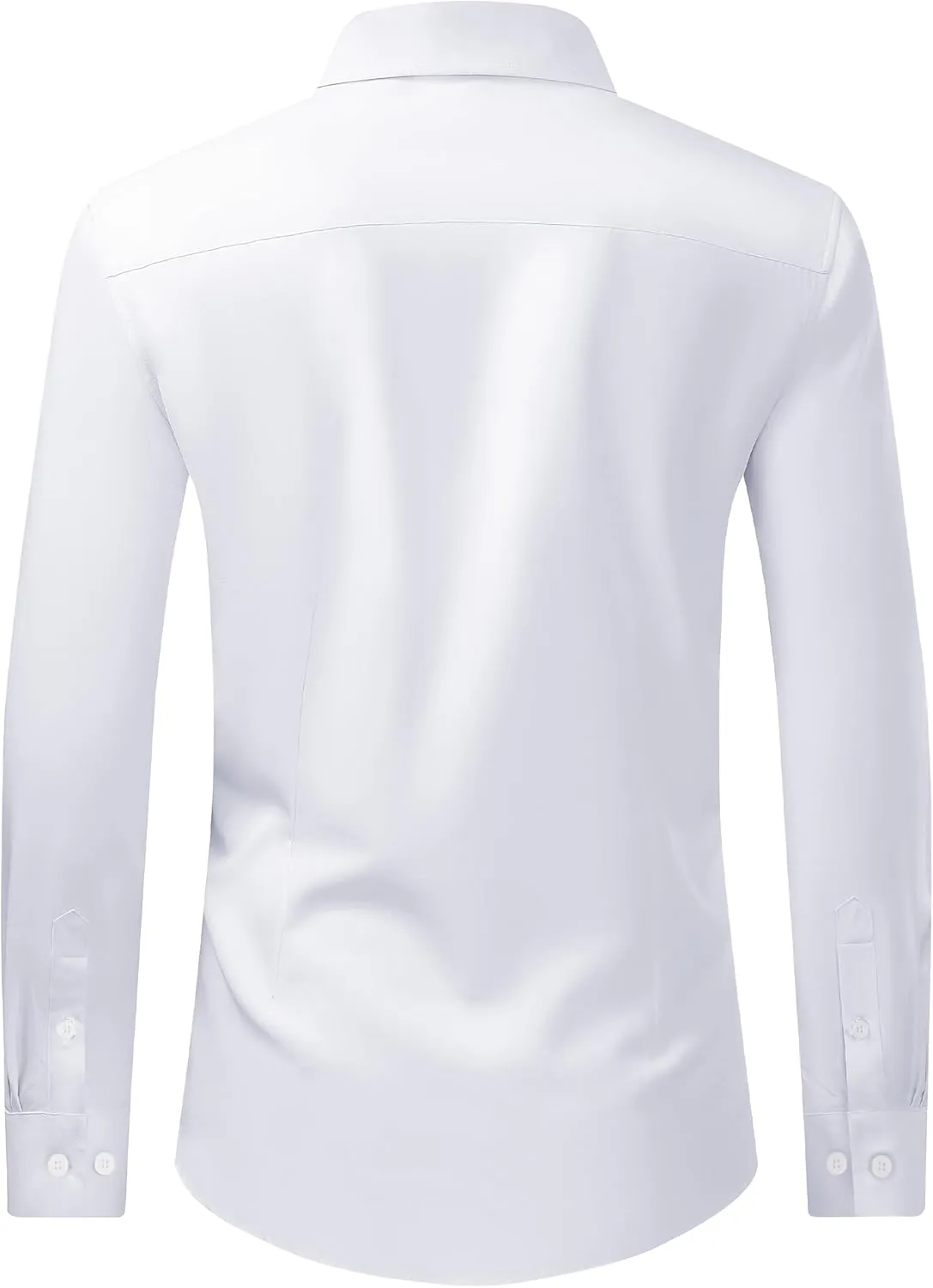 J.VER Men's Dress Shirts Stretch Long Sleeve Formal Shirt Solid Business Casual Button Down Shirts for Wedding Prom