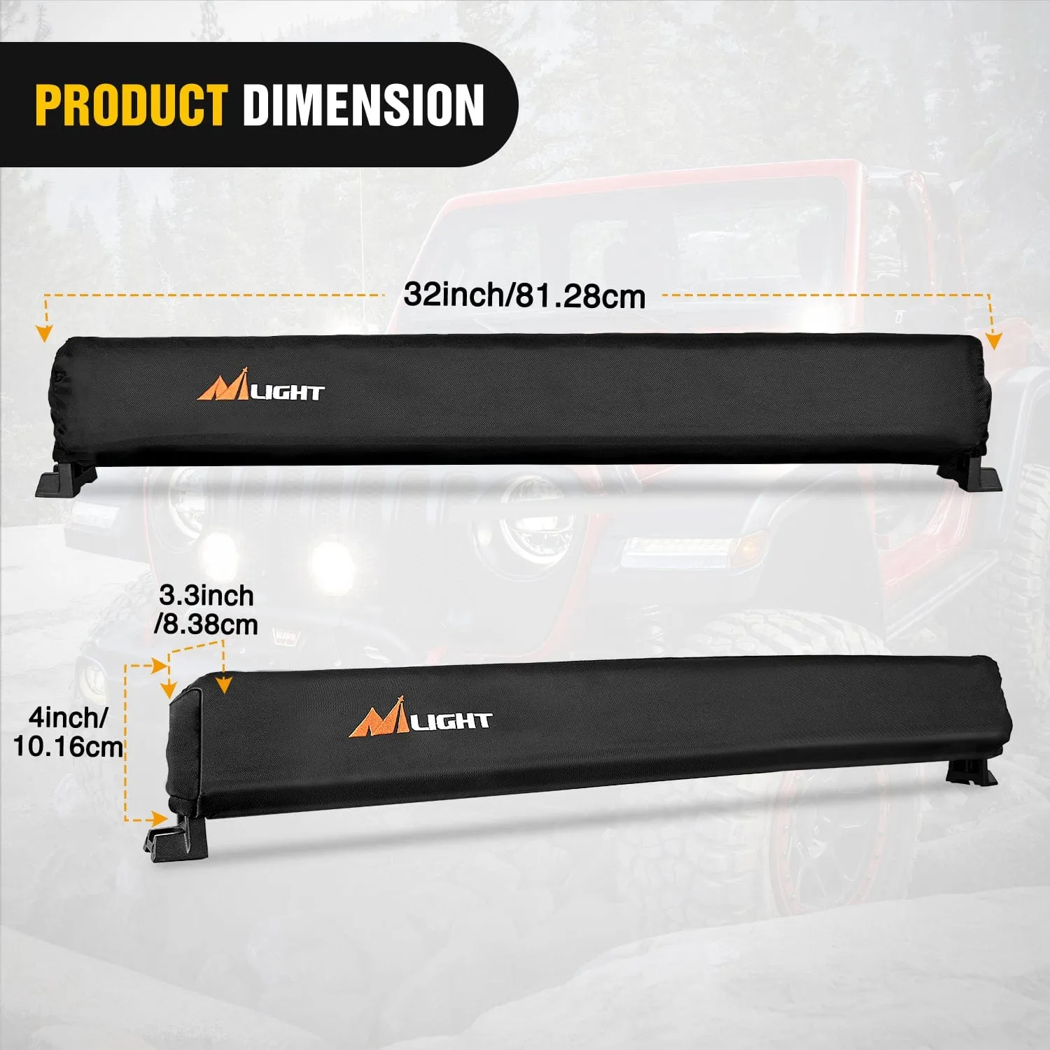 LED Light Bar Cover 32 Inches Black Nylon Protective Sleeve Universal Fit Straight and Curved Bar Waterproof Dustproof Scratch-Proof Light Cover for Driving Off Road Lights