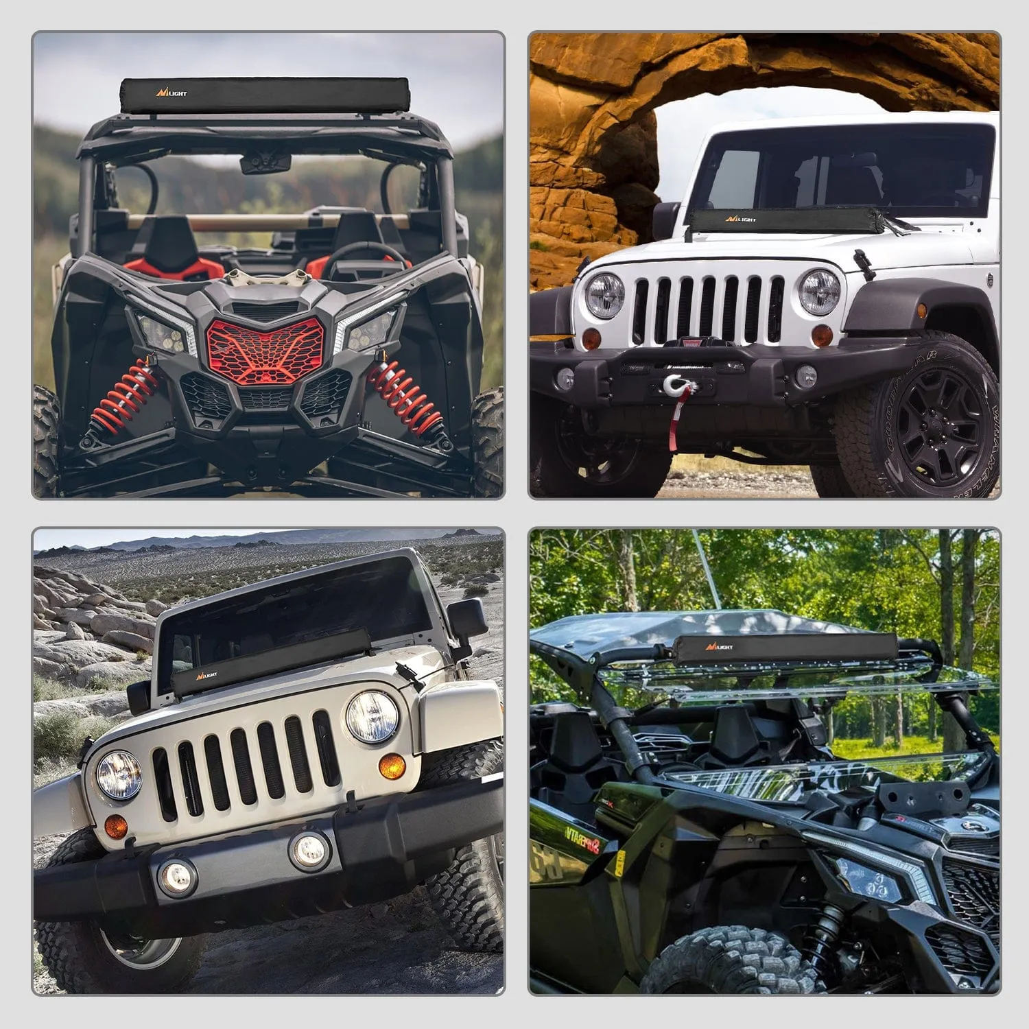 LED Light Bar Cover 32 Inches Black Nylon Protective Sleeve Universal Fit Straight and Curved Bar Waterproof Dustproof Scratch-Proof Light Cover for Driving Off Road Lights