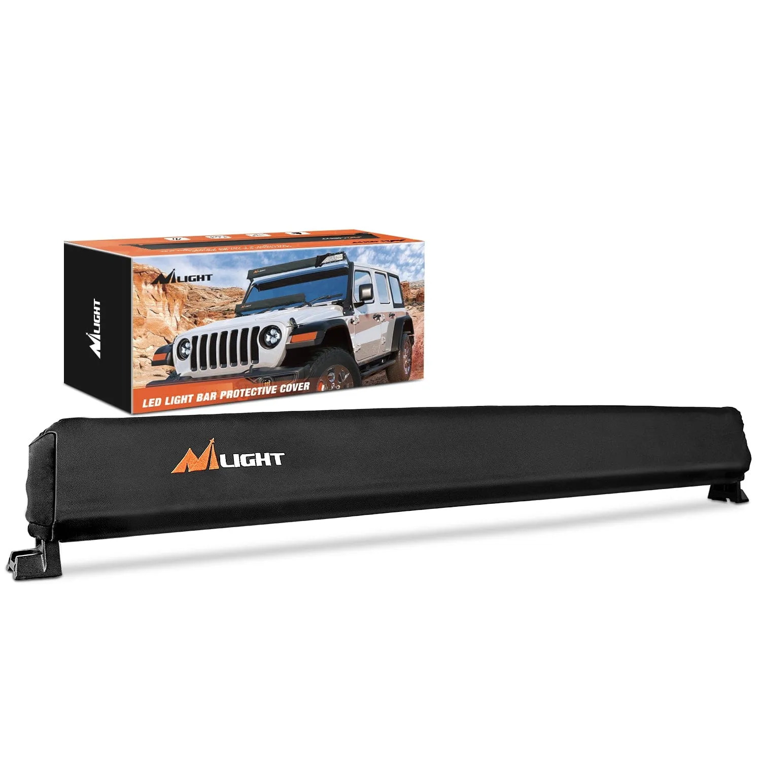 LED Light Bar Cover 42 Inches Black Nylon Protective Sleeve Universal Fit Straight and Curved Bar Waterproof Dustproof Scratch-Proof Light Cover for Driving Off Road Lights