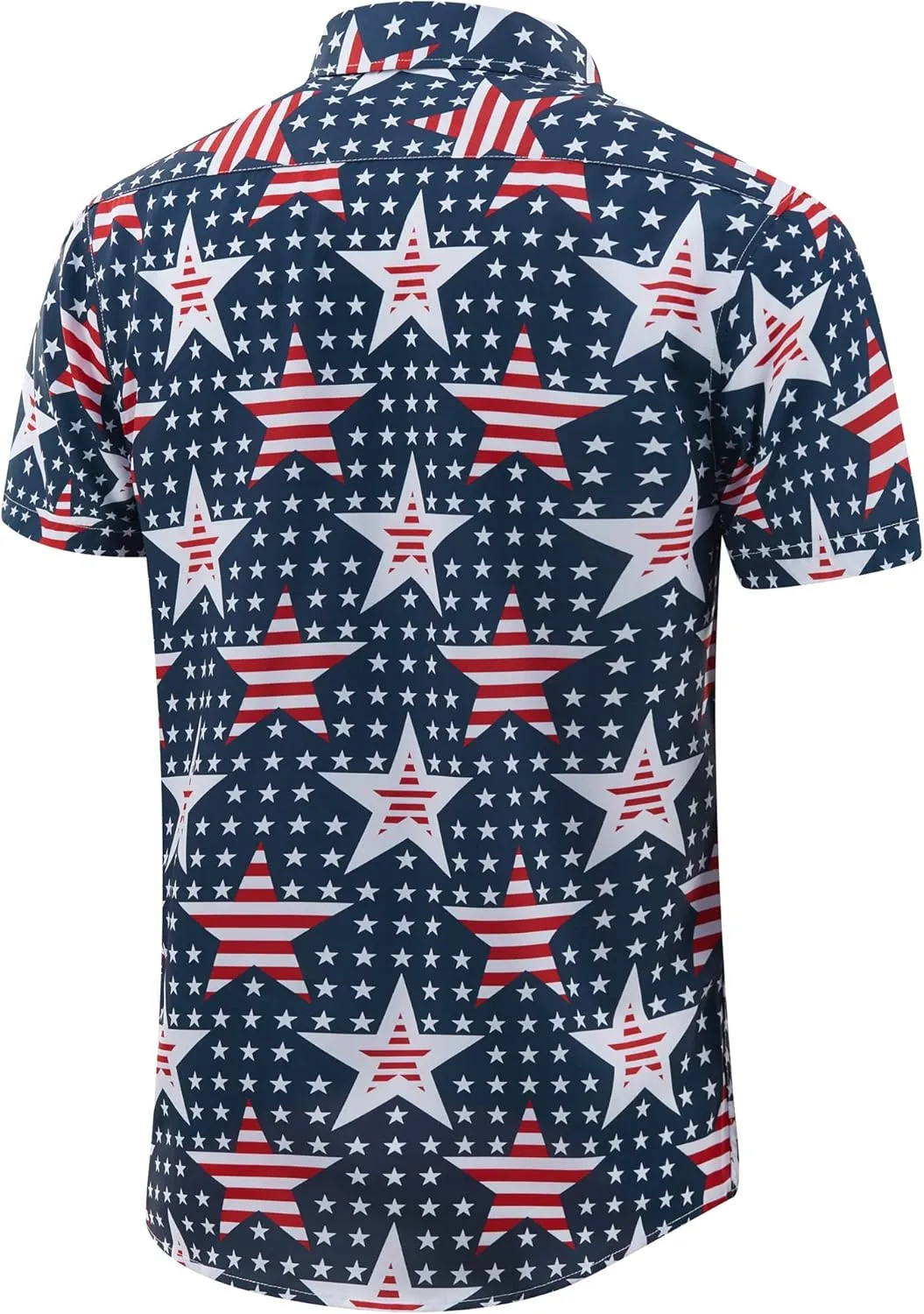 Mens American Flag Shirt - Patriotic Shirts for Men Short Sleeve Button Down Hawaiian Shirts
