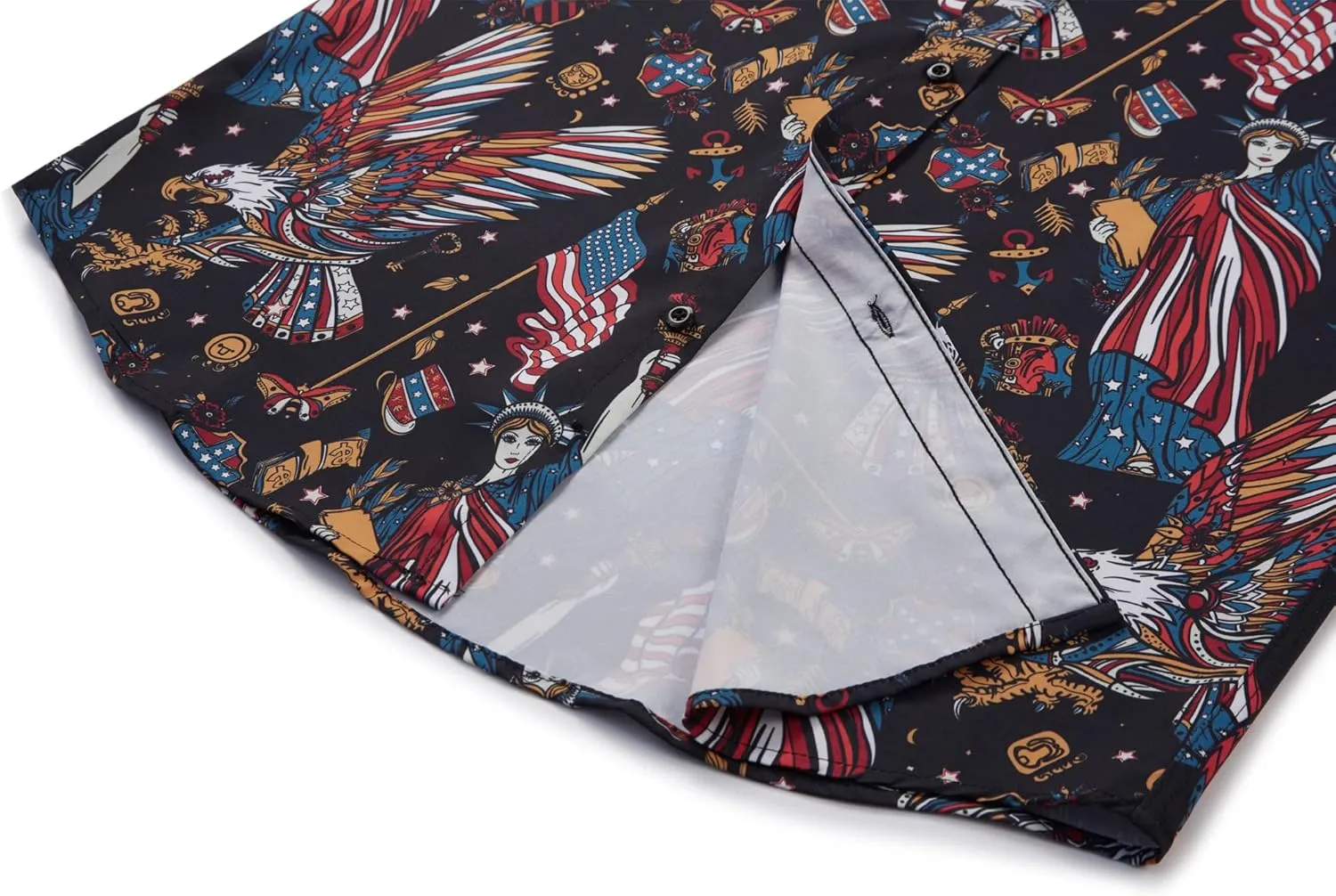 Mens American Flag Shirt - Patriotic Shirts for Men Short Sleeve Button Down Hawaiian Shirts