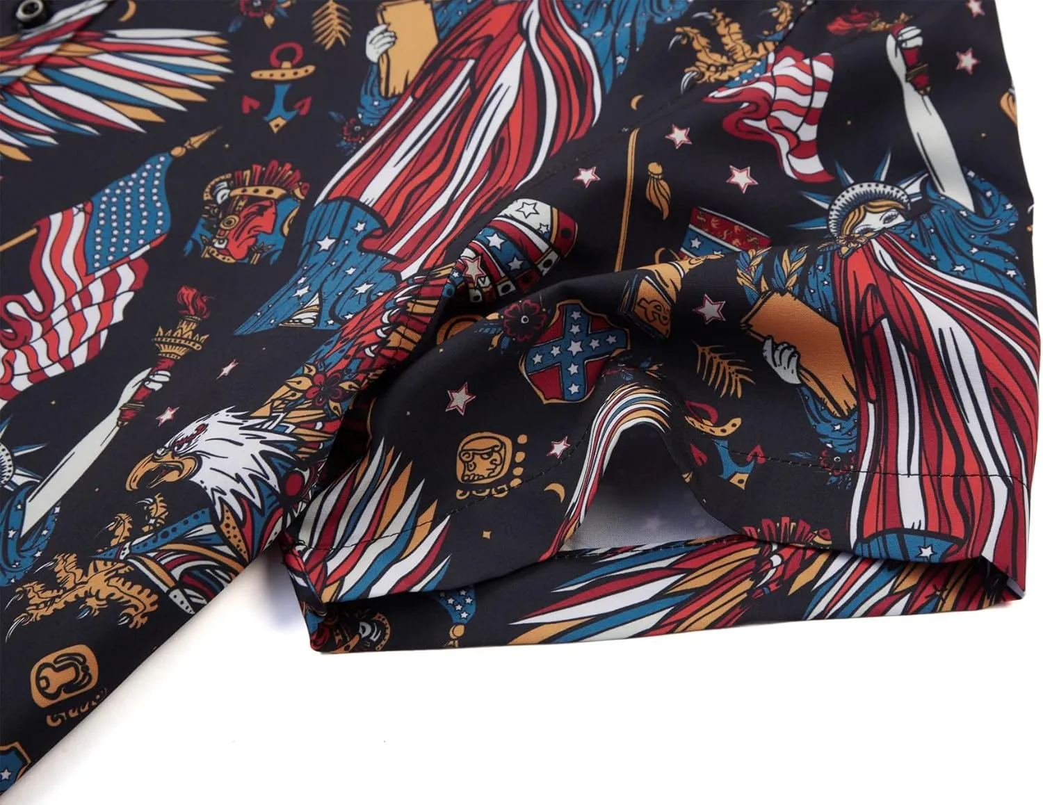 Mens American Flag Shirt - Patriotic Shirts for Men Short Sleeve Button Down Hawaiian Shirts