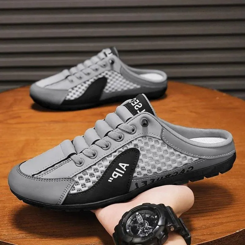 Men’s Breathable Mesh Slip-On Slippers | Soft Rubber Sole