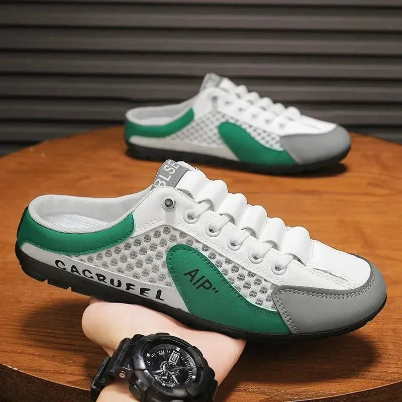 Men’s Breathable Mesh Slip-On Slippers | Soft Rubber Sole