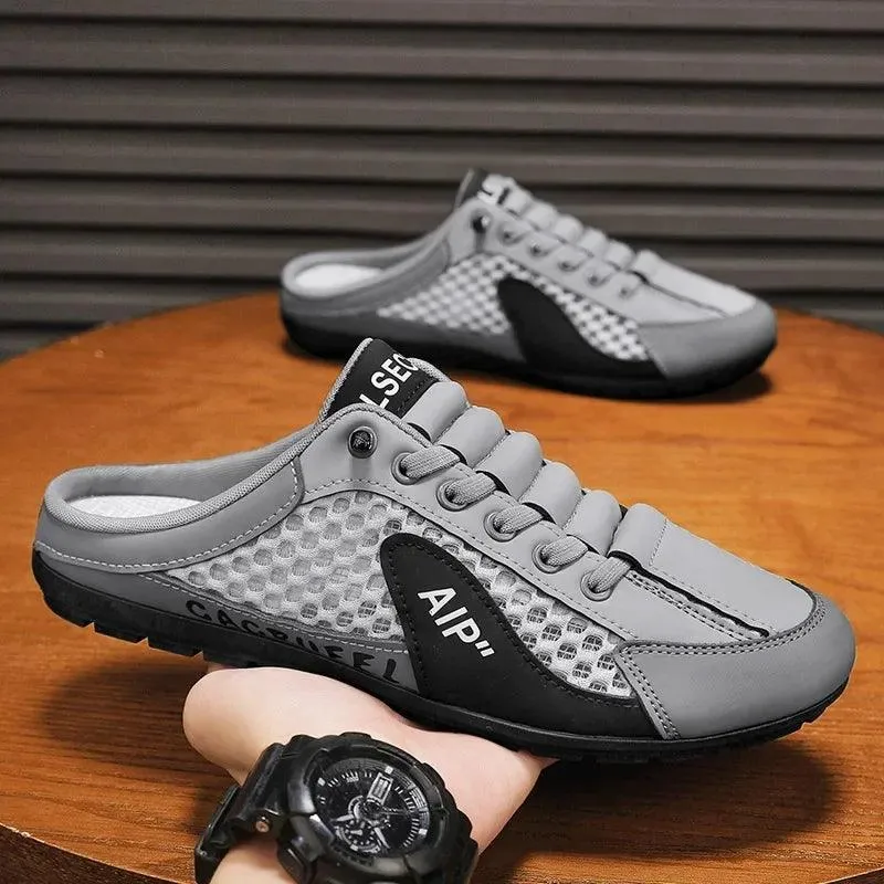 Men’s Breathable Mesh Slip-On Slippers | Soft Rubber Sole