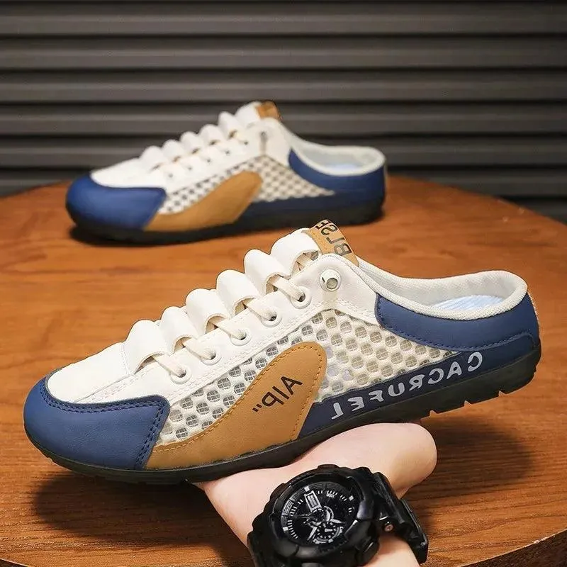 Men’s Breathable Mesh Slip-On Slippers | Soft Rubber Sole