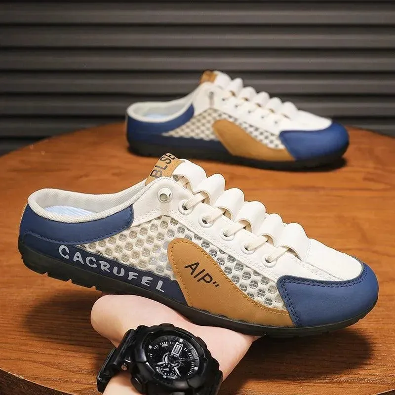 Men’s Breathable Mesh Slip-On Slippers | Soft Rubber Sole