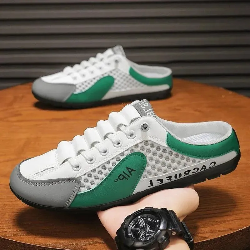 Men’s Breathable Mesh Slip-On Slippers | Soft Rubber Sole