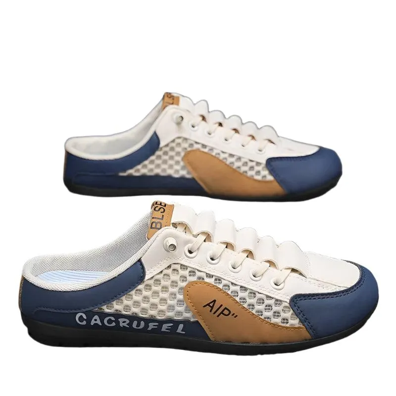Men’s Breathable Mesh Slip-On Slippers | Soft Rubber Sole