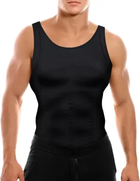Mens Compression Shirt Slimming Body Shaper Vest Workout Tank Tops Abs Abdomen Undershirts