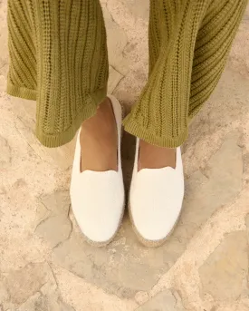 Organic Hemp Flat Espadrilles - O70N0 - La Havana White