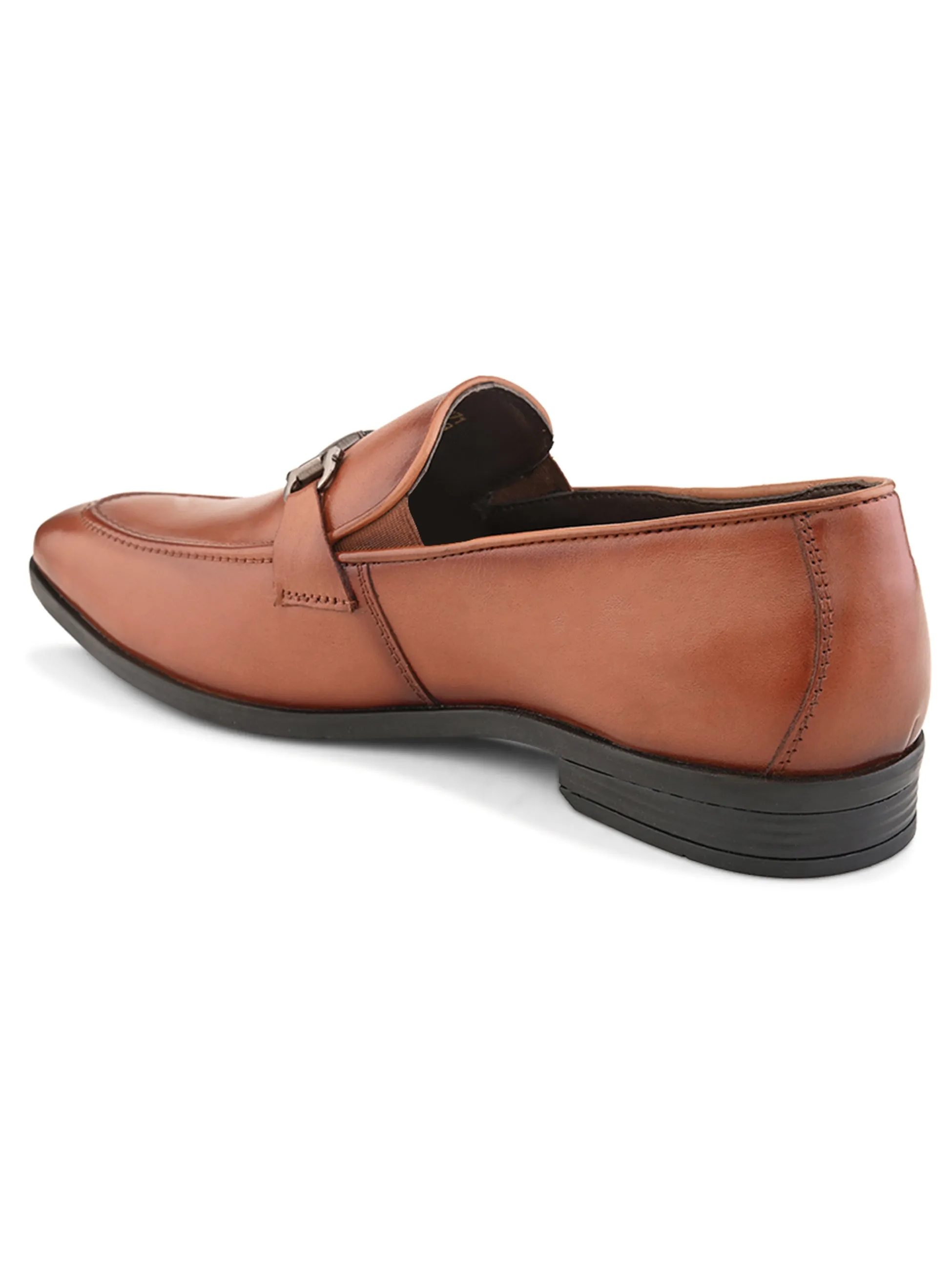 Pelle Albero Male's Cognac Leather Formal Mocassion