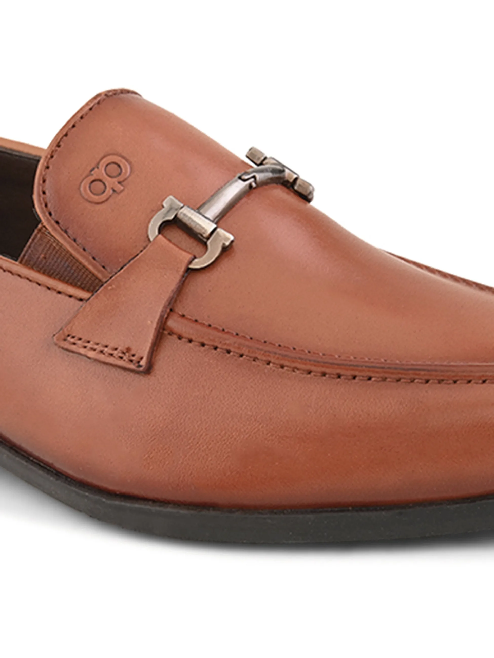 Pelle Albero Male's Cognac Leather Formal Mocassion