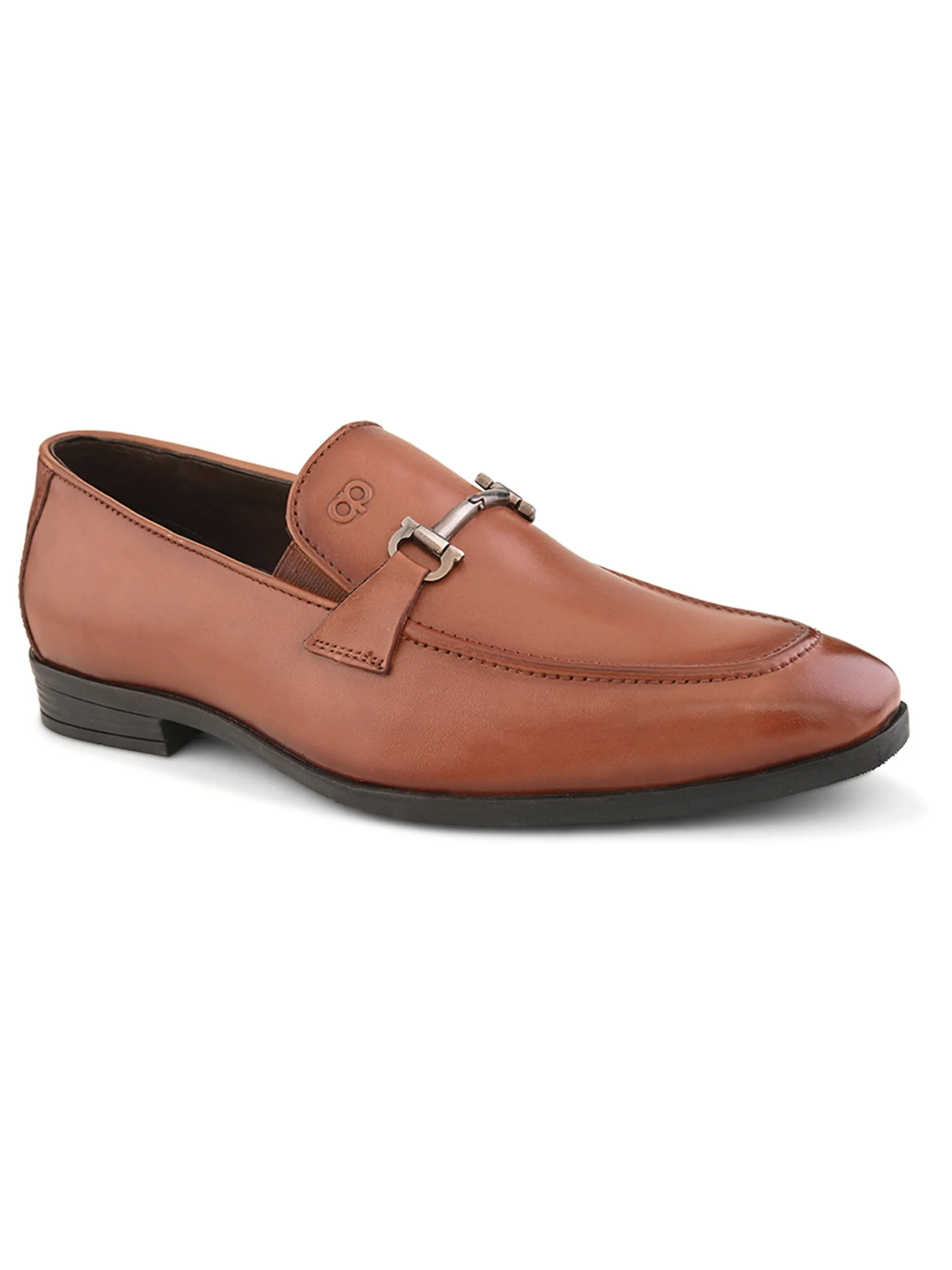 Pelle Albero Male's Cognac Leather Formal Mocassion