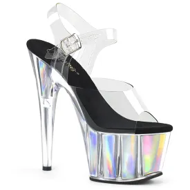 Pleaser Adore-708HGI Ankle Strap Sandal W/Holographic Inserts
