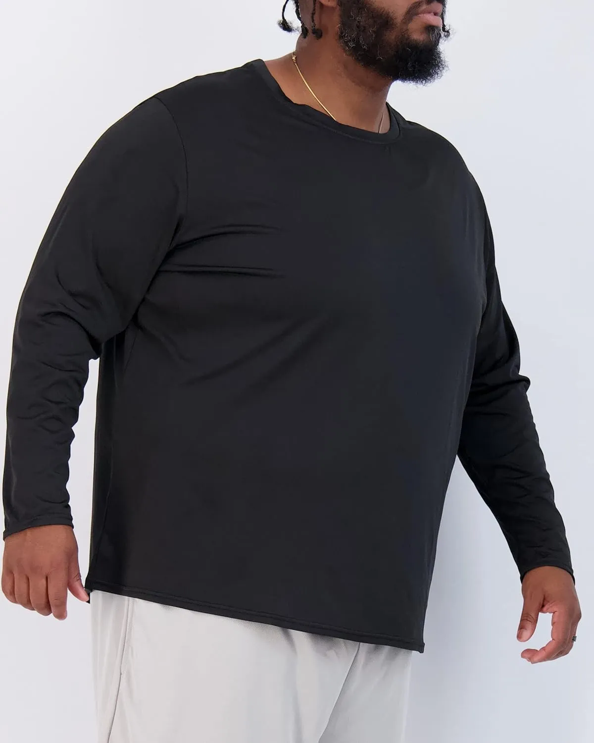 Real Essentials 3 Pack: Men??s Big & Tall Tech Stretch Long-Sleeve & Short-Sleeve Dry-Fit T-Shirt (3XT-5XT)