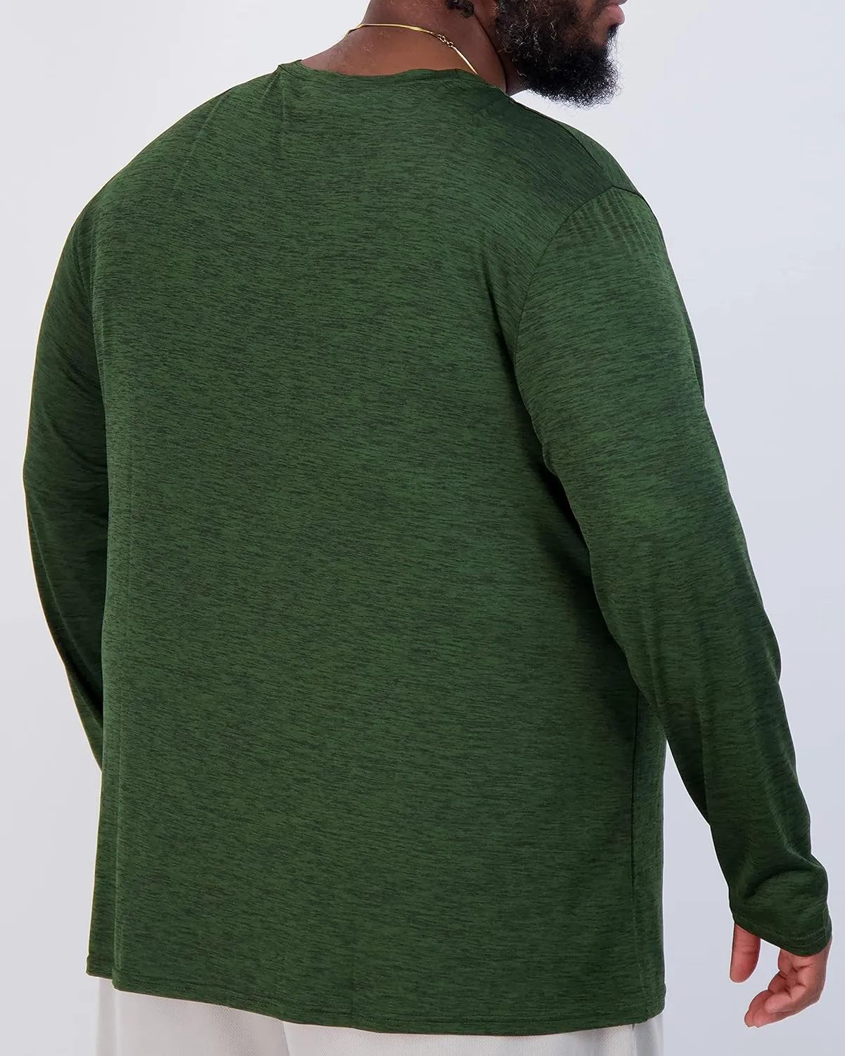 Real Essentials 3 Pack: Men??s Big & Tall Tech Stretch Long-Sleeve & Short-Sleeve Dry-Fit T-Shirt (3XT-5XT)