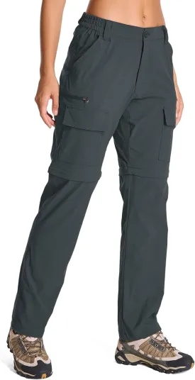 Womens Hiking Pants Convertible Quick Dry Stretch Lightweight Zip Off Outdoor Safari Pants with Cargo Pockets