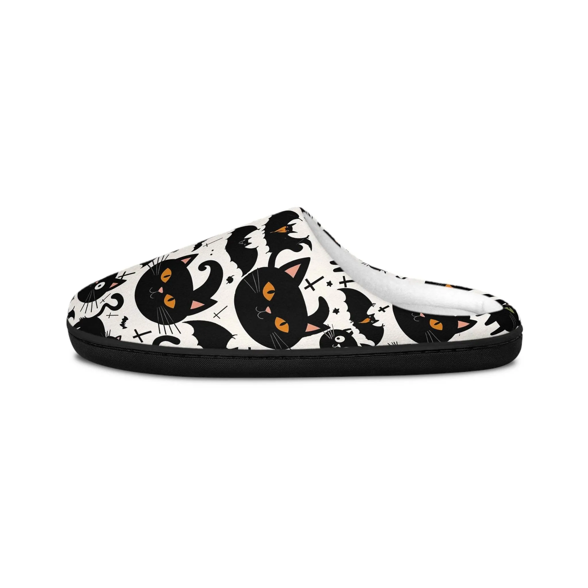 Womens Indoor Crazy Cat Slippers