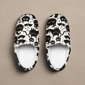 Womens Indoor Crazy Cat Slippers