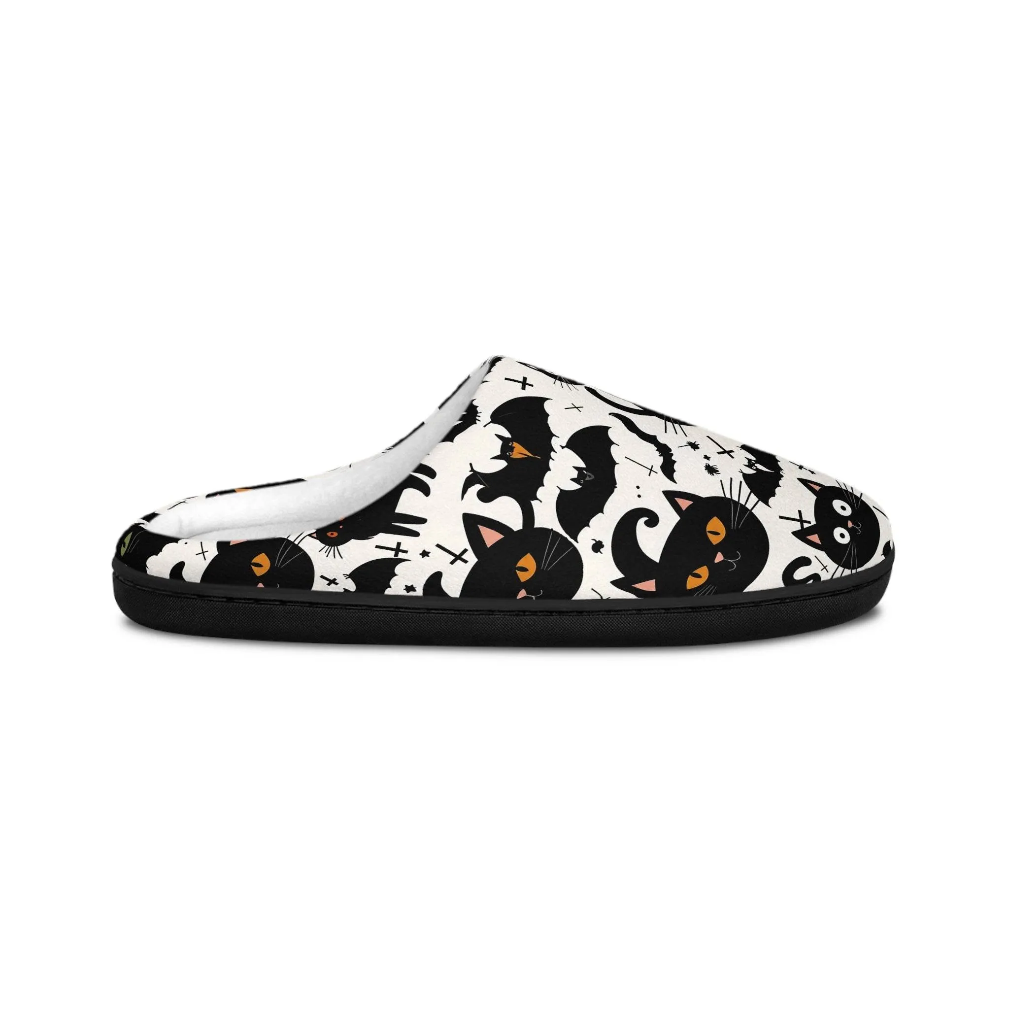 Womens Indoor Crazy Cat Slippers